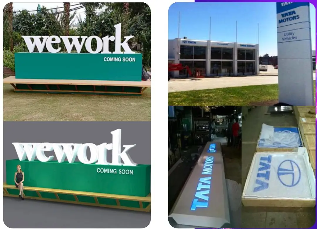 WeWork and TATA Motors — Branding & signage